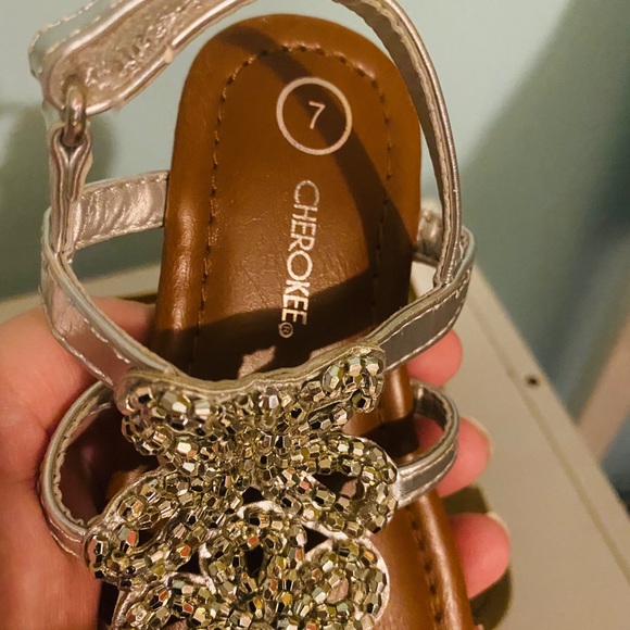 Kids Silver Sequin-beaded Sandals - Picture 6 of 6
